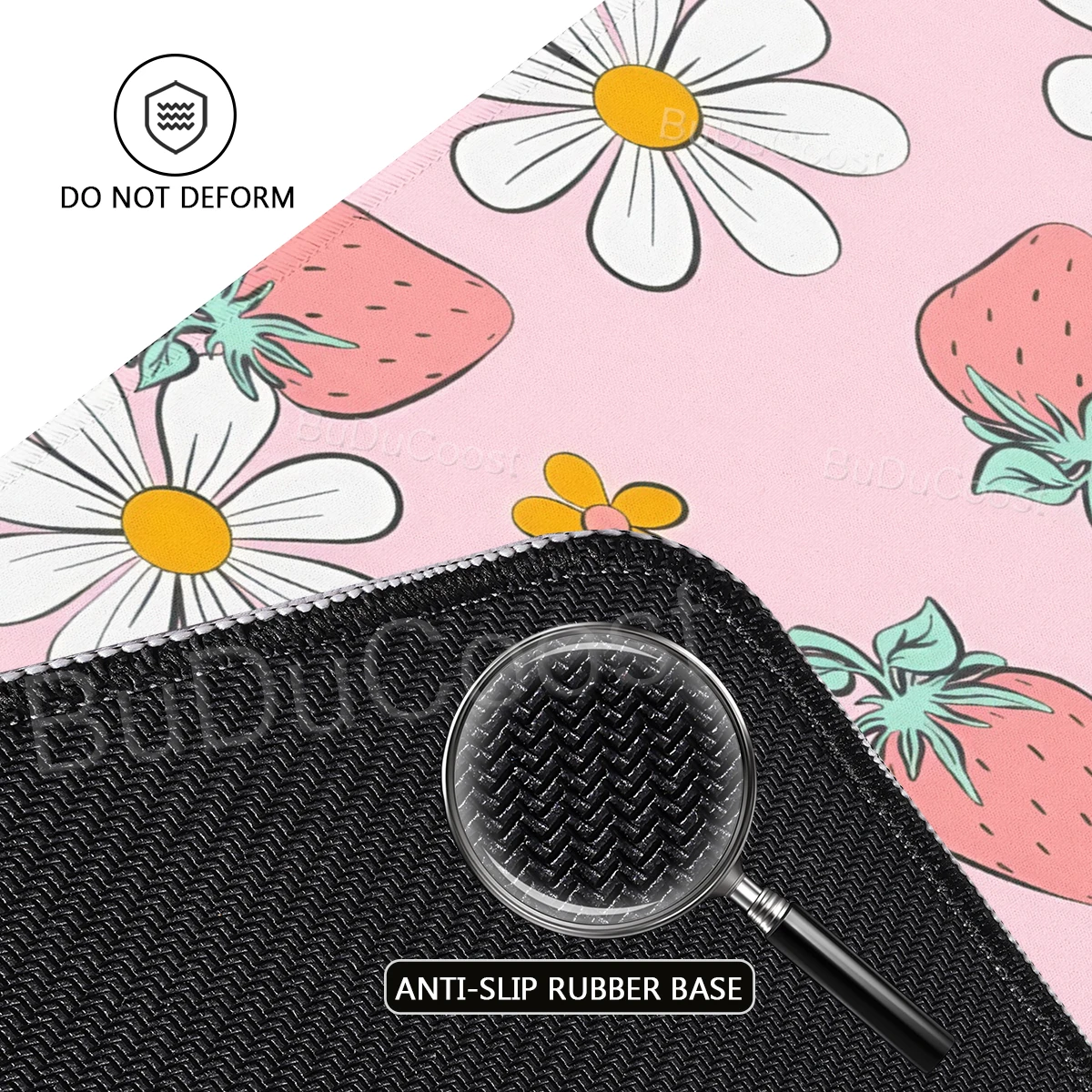 Pink Kawaii Mousepad Strawberry Desk Mat Cute Pastel Aesthetic Deskpad XXL Gaming Mouse Pads Office accessories Table Decort Pad view 5