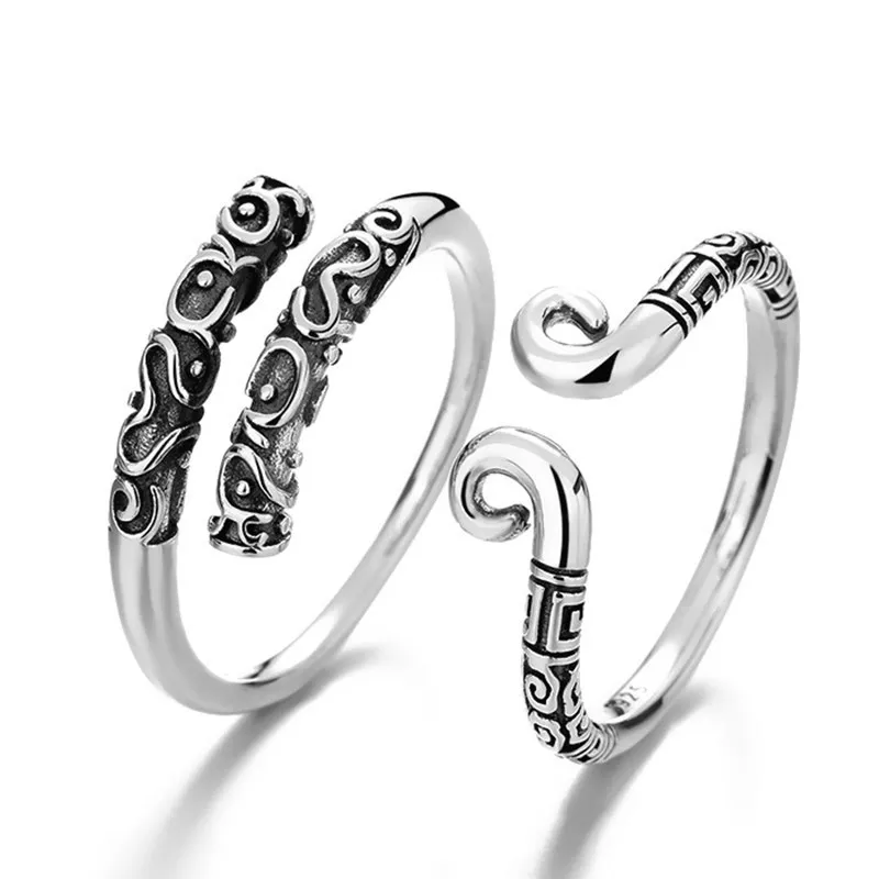 Mythical Wukong Magic Rings for Women Men Chinese Style Vintage Finger Ring Jewelry Gift Resizable