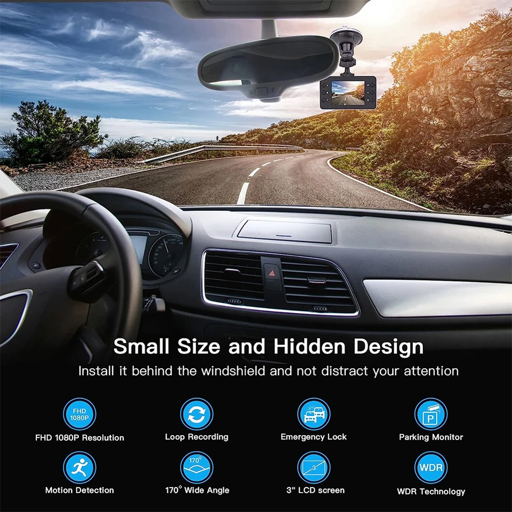 Car Dvr Camera Dash Cam Automatic Video Recorder 1080P Camera Lcd 2.4 Mini Night Screen with Car Inch Y7M8