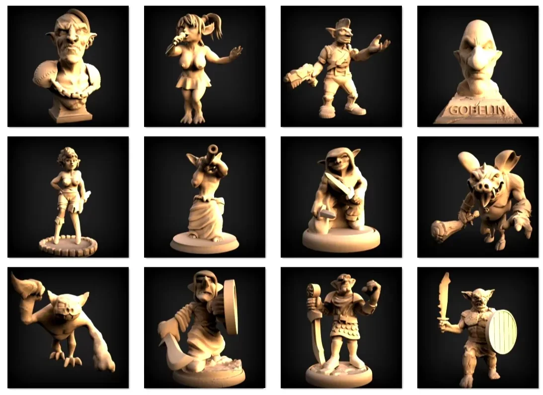 Más de 48 modelos 3D de colección de archivos Goblin STL para enrutadores CNC y impresoras 3D