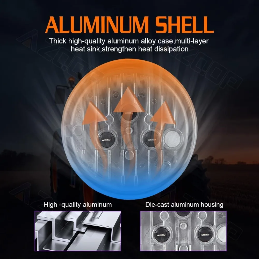 Luci per trattori a LED Par36 da 24 W, luci da lavoro a LED rotonde Hi-lo, compatibili 12 V, RE285628, RE561116, RE561