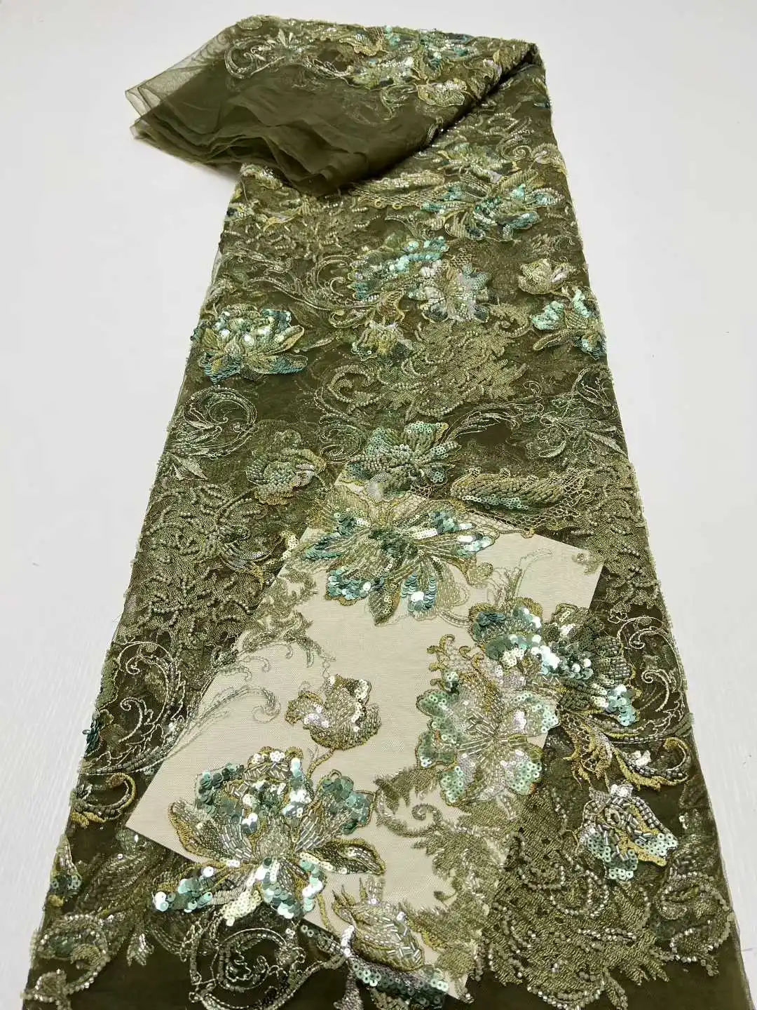 2025년 신상 핫세일 비즈와 스팽글이 있는 튤 레이스 원단, 고급 웨딩 파티 신부 의상 제작용 아프리카 프랑스 나이지리아 스타일