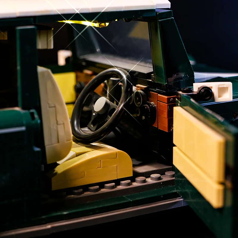 10242 미니 쿠퍼 빌딩 블록 모델 클래식 자동차 원격 조명 팬 및 디스플레이 용 액세서리와 호환되는 LED 조명 키트