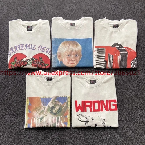 Imagen 2 del producto Camiseta Vintage circundante de bandas de Rock de celebridades americanas para hombres y mujeres, camiseta de la mejor calidad 1:1, camisetas superiores