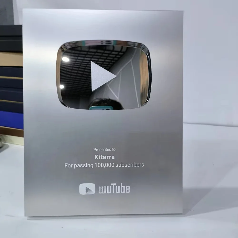 100K For YouTube Play Button Award Aluminum  Award Plaques Custom Gold For YouTube Creator Awards 2026
