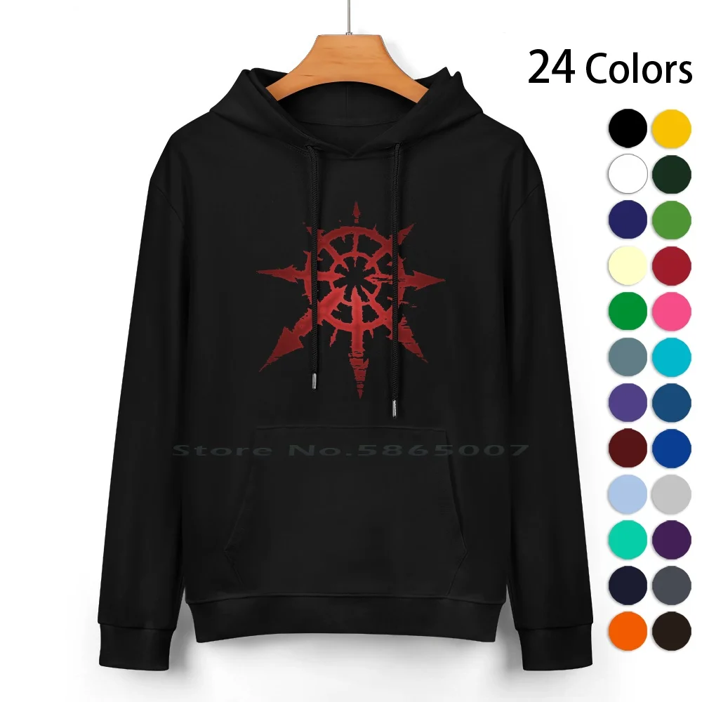 Star Of Chaos Pure Cotton Hoodie Sweater 24 Colors Star Chaos Khorne Tzeentch Nurgle Slaanesh Malal Zuvassin Necoho Hashut The