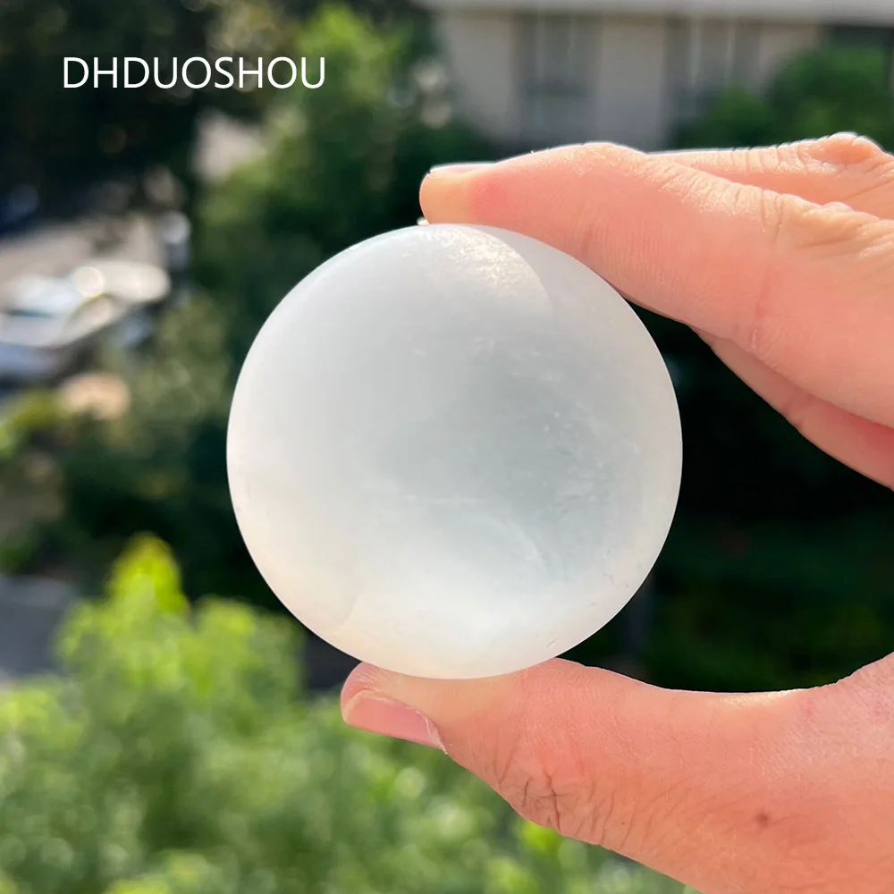 

5-6CM Natural White Selenite Sphere Crystal Ball Gypsum Energy Gemstone Carving For Cleansing FengShui Meditation 7 Chakra