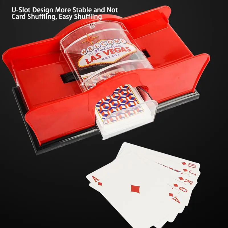 Hand Shuffling Machine Poker Shuffler And Dealing Machine 2 Decks Of Card Holder Easy Hand Cranked System Casino Card Shuffler