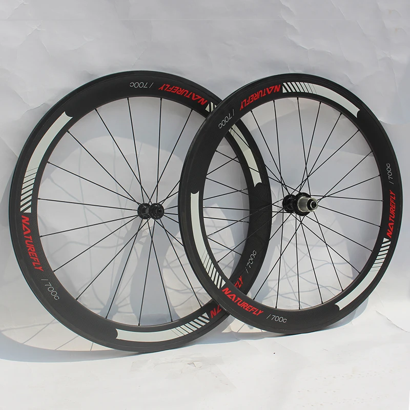 Naturefly 58mm Clincher Carbon Road Wheel Bicycle Wheelset 700C Cycle Bike Rims