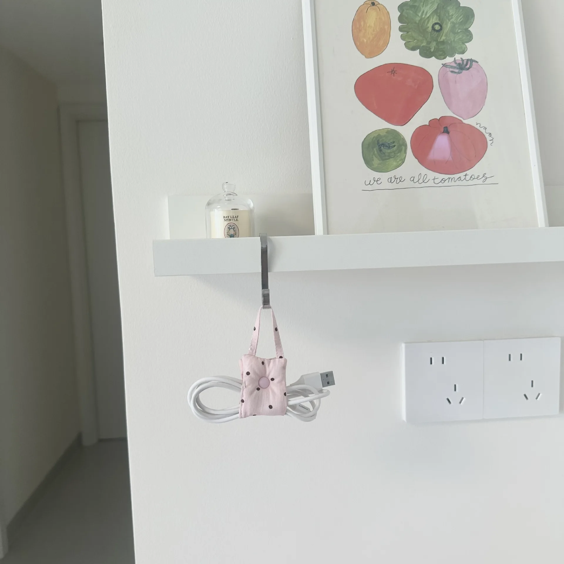 Creative Polka Dot Cable Organizer INS Style Pure Cotton Fabric Cable Winder Headphone Data Cable Storage and Organization