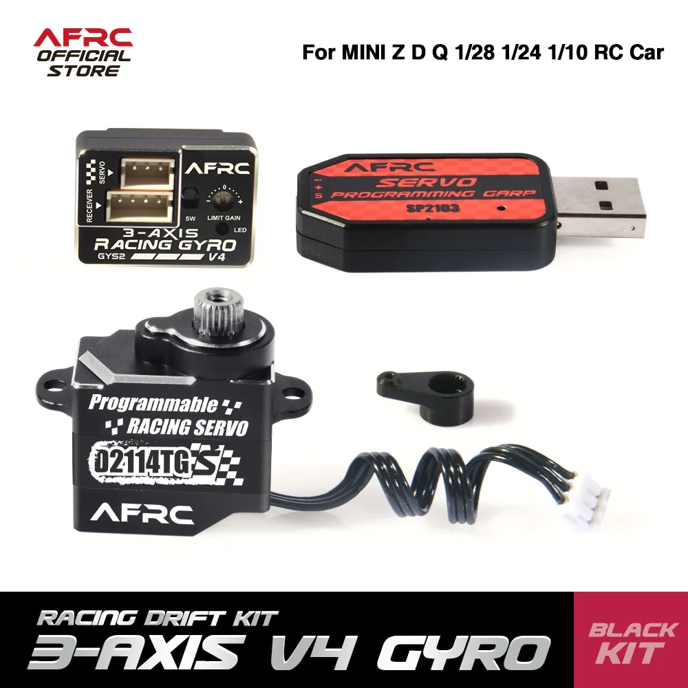 AFRC Professional Racing Drift Kit V4 Programmabl Metal Smart Servo 3 AXIS Gyro for MINI Z D Q  1/28 1/24 1/10 Car  DIY Assembly