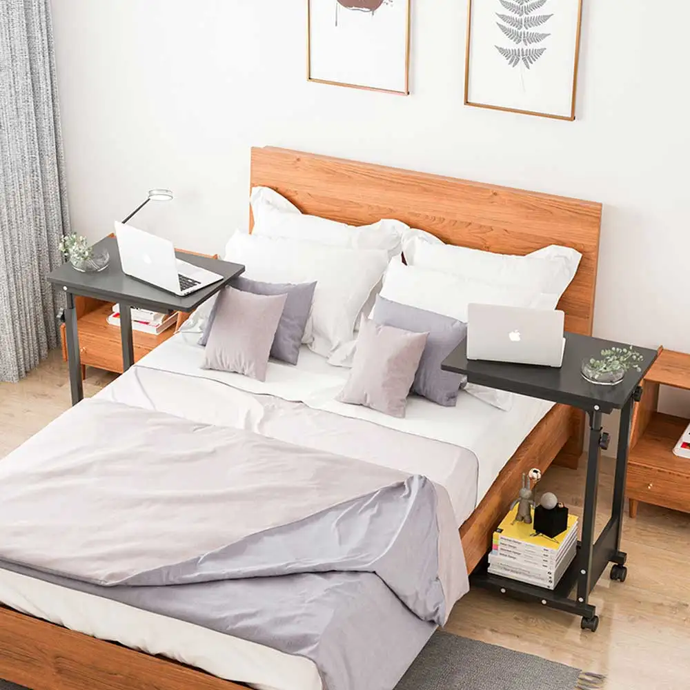 Coffee Table C-shape Side Table Liftable Simple Laptop Study Conference Table Sofa Bed Side Table 56.5x37cm