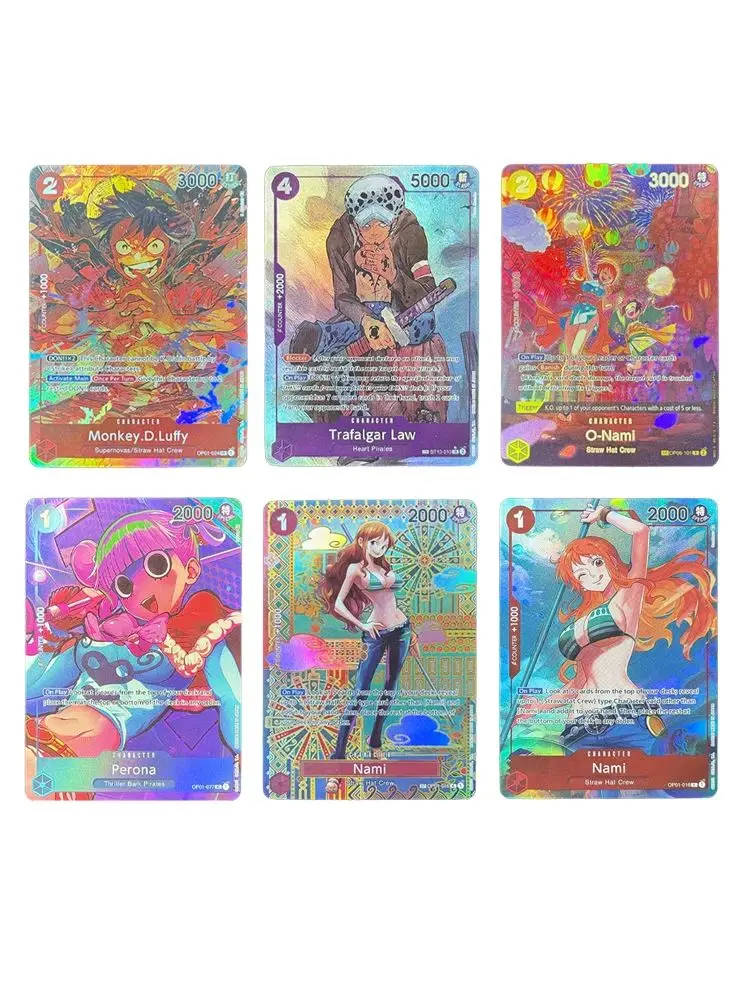 Anime OPCG Proxy cartes Leader réplique Sanji Okiku Nami Luffy Law jeu une pièce cartes en aluminium pour jouets de Collection