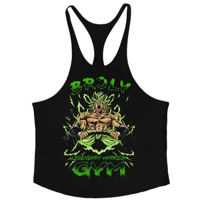 Tank Top Ringan Pria, Desain Dragon Ball, Tank Top Lembut untuk Gym, Pembentukan Otot & Sesi Latihan Harian Berintensitas Tinggi