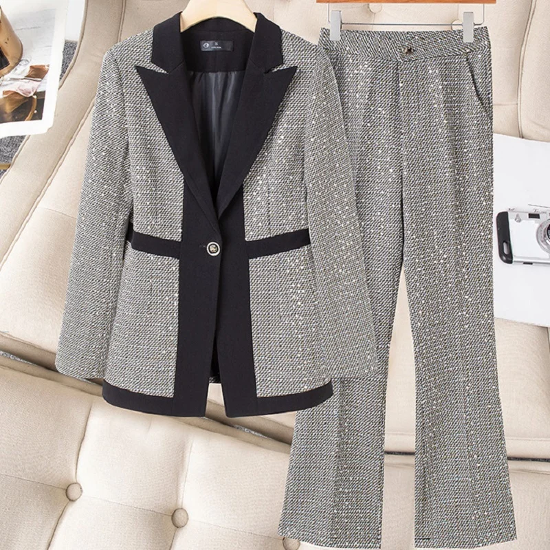 luxury designer clothing  womens blazer and pants set Korean two piece set office suit elegant 2 piece sets autumn 2024 mew