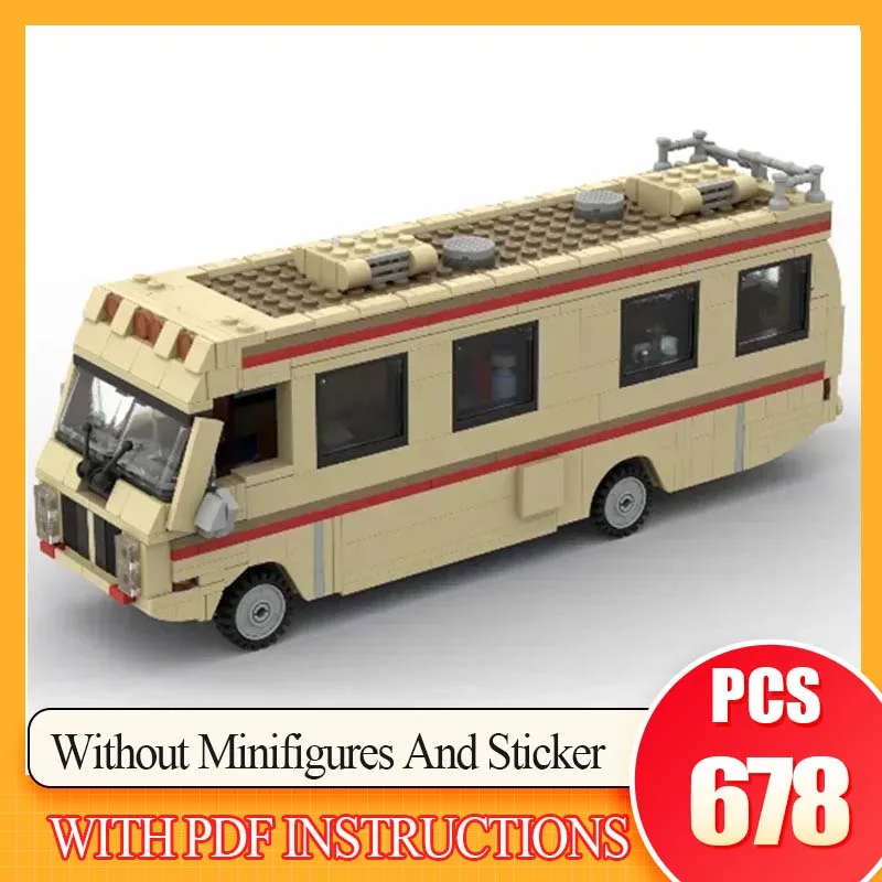 Modellini di Auto Giocattolo per Bambini, Mattoncini MOC, Set Fai-da-Te Ispirati ai Film, Blocchi Tecnici Modulari per Assemblare Camper e Autobus di Breaking Bad