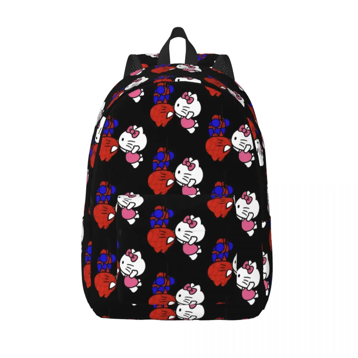 Spiderman Hello Kitty Kiss Backpack for Men Women Casual Student Business Daypack Laptop Canvas Bags Sports