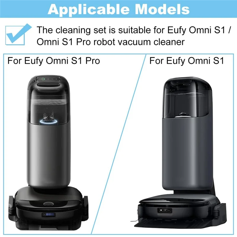 ABUS-For Eufy Omni S1 / Omni S1 Pro جهاز آلي لتنظيف الأتربة فرشاة جانبية، فلتر قابل للغسل، مجموعة ملحقات كيس الغبار