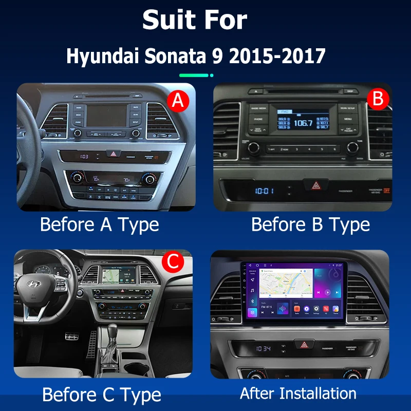 Android Car Radio GPS Navigation Multimedia Video Player for Hyundai Sonata 9 2015 2017 Stereo Tape Recorder Screen