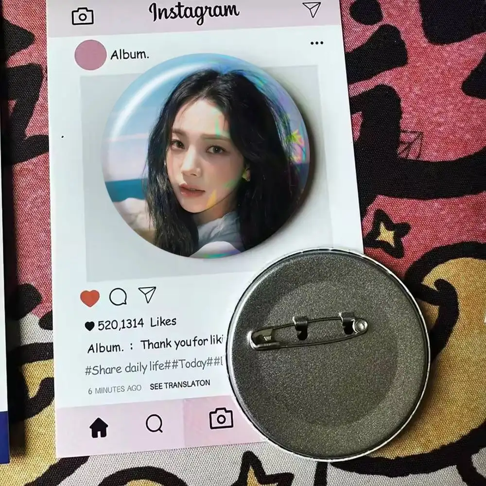 A-AespaS-K-karina  Badge 25 32 44 58 75 mm Round Fans Collect Friends Gifts Brooch Souvenir