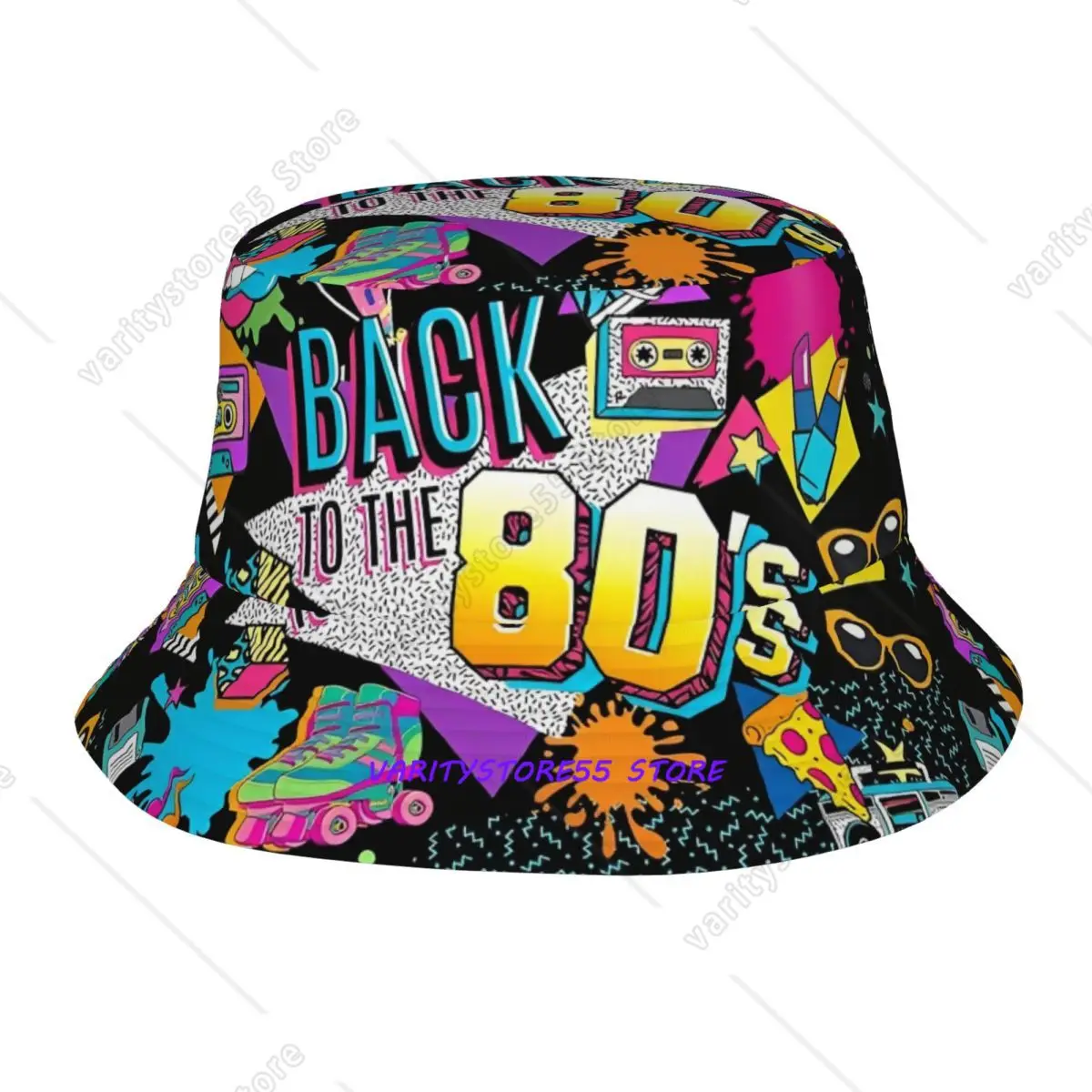 Sommer Strandhut Retro 80er 90er Jahre Accessoires Bucket Hats Streetwear Damen Herren Sonnenhut Graffiti Musik Boonie Hut Anglerhut Outdoor