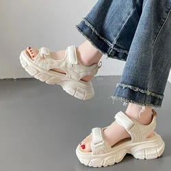 Women's Casual Sports Sandals 2023 Summer Shoes Open Toe Platform Sandals for Women Fashion 6cm Increased Flat Ladies Sandalias