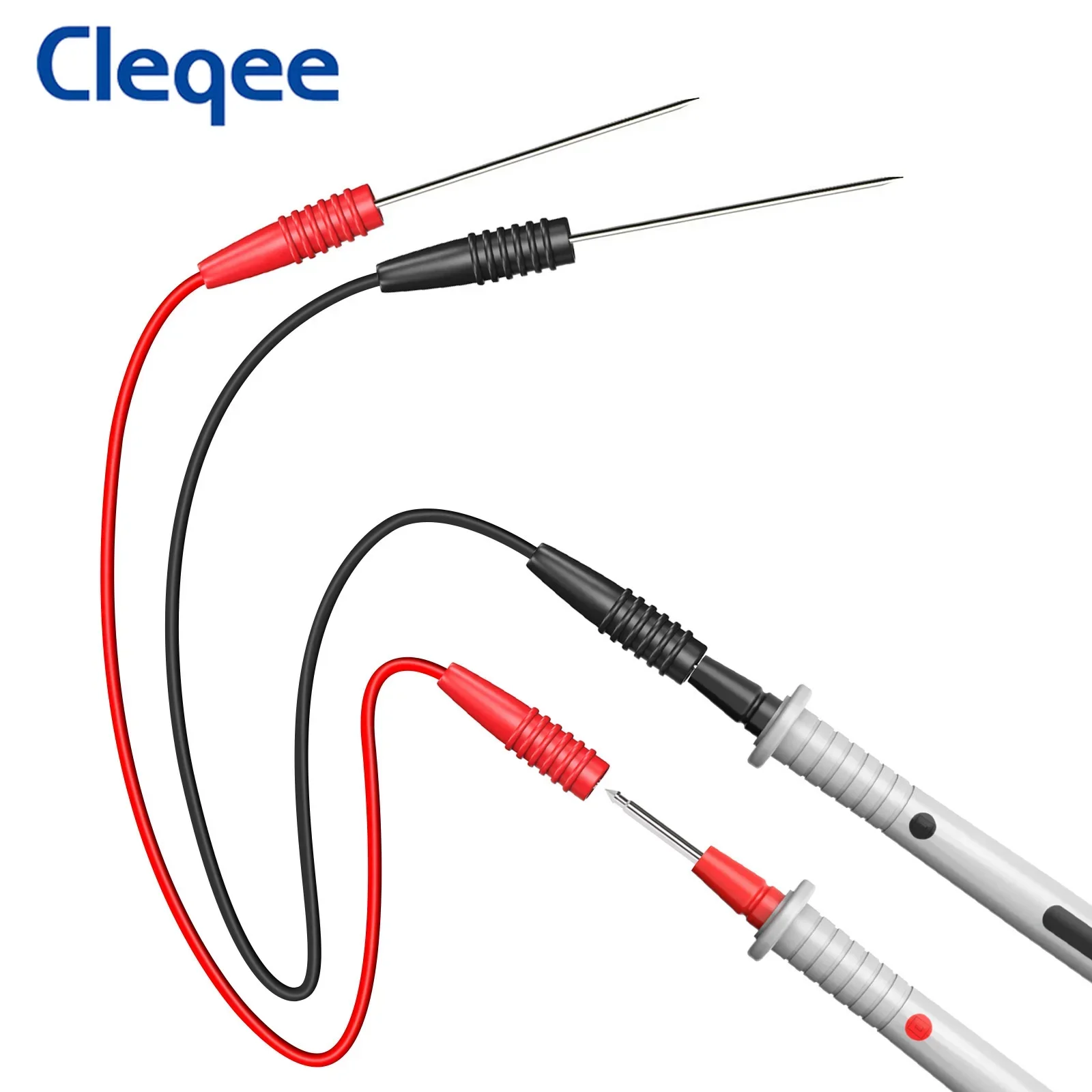 Cleqee P1046 aiguilles de perforation pointues de 0.7mm, fils de perçage avec prise à ressort interne de 2mm pour les tests électroniques