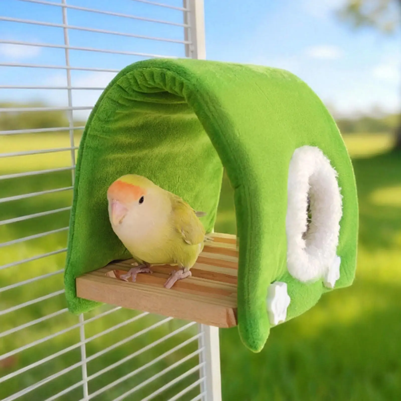 Nid d'oiseau chaud d'hiver, décoratif creux, facile à nettoyer, lit de perroquet, nid de couchage, cabane pour calopsittes, cacatoès, perruche