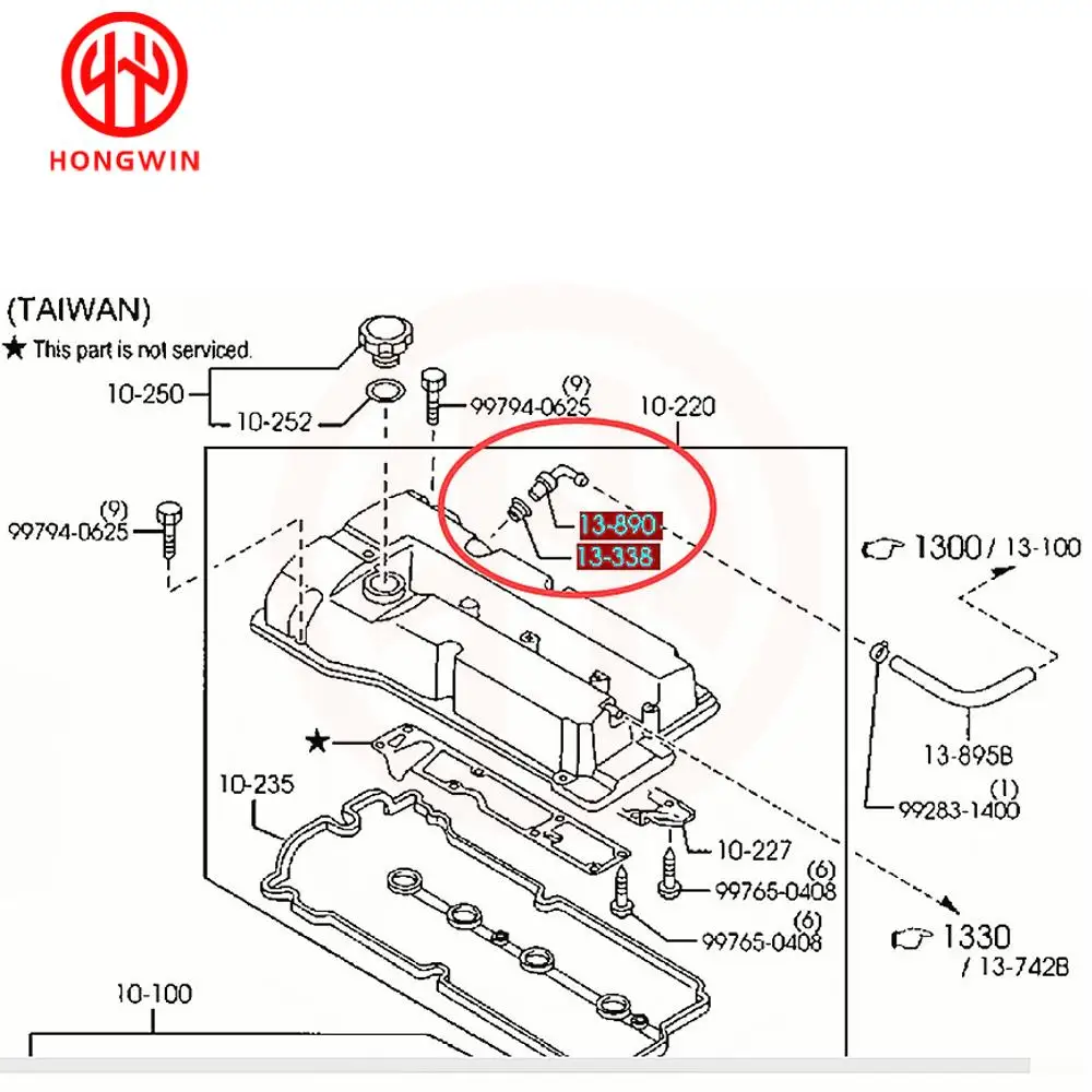 New Positive Crankcase Ventilation PCV Valve B541-13-890A For Mazda 323 Miata 626 MX-3 MX-6 Protege5 L4-1.6L 1.8L 2.0L 1994-2002