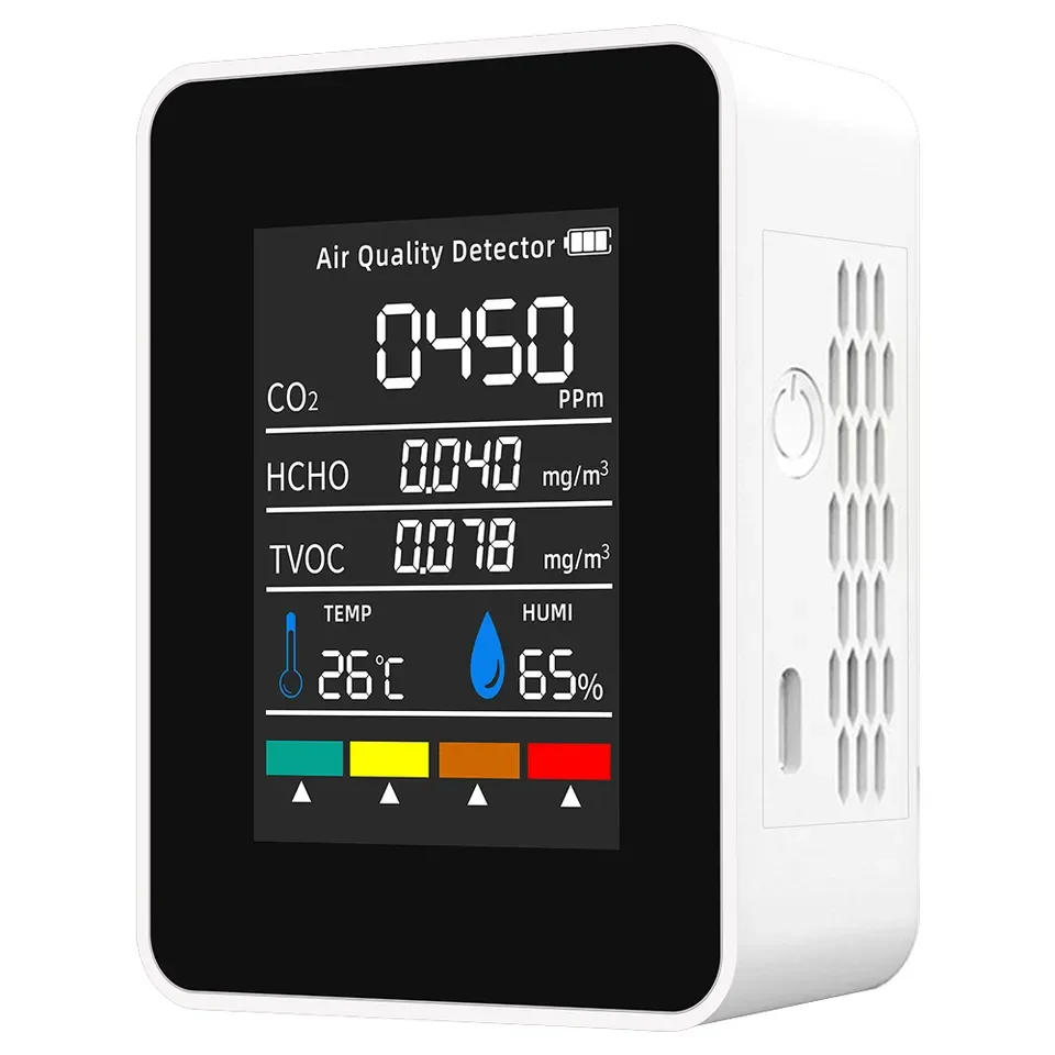 5 In 1 anidride carbonica formaldeide Tvoc Co2 rilevatore di anidride carbonica misuratore di umidità della temperatura analizzatori di Gas