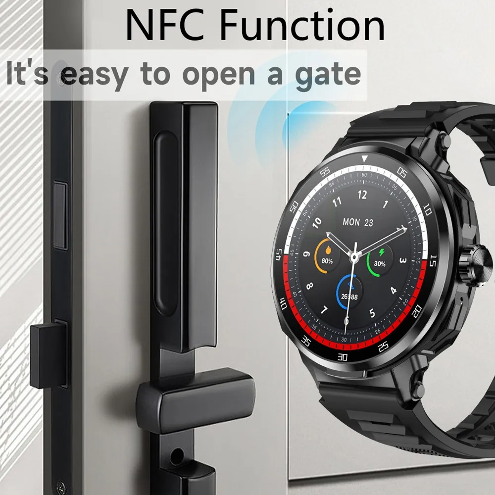 EFFEOKKI Smart Watch with Wireless Earbuds Built in Fitness Tracker Heart Rate Monitor NFC for iPhone Android