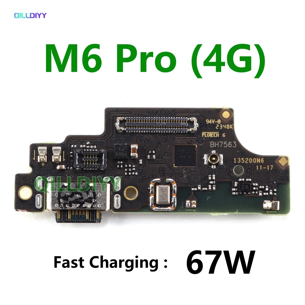 Station de chargement USB pour Xiaomi Poco M6 Pro 4G, connecteur de carte de chargeur, c�ble flexible, Microphone, prise arri�re de Type C M6Pro