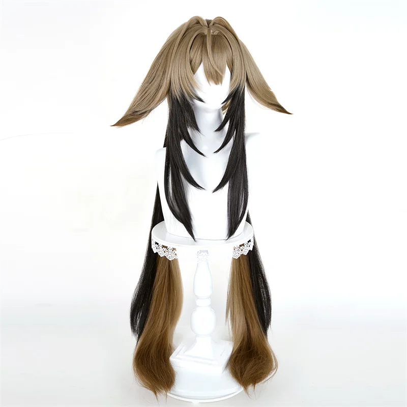 Peruka do cosplayu Zenless Zone Zero Ye Shunguang, długa, czarno-brązowa, odporna na wysokie temperatury, rekwizyt na Halloween dla kobiet i mężczyzn.