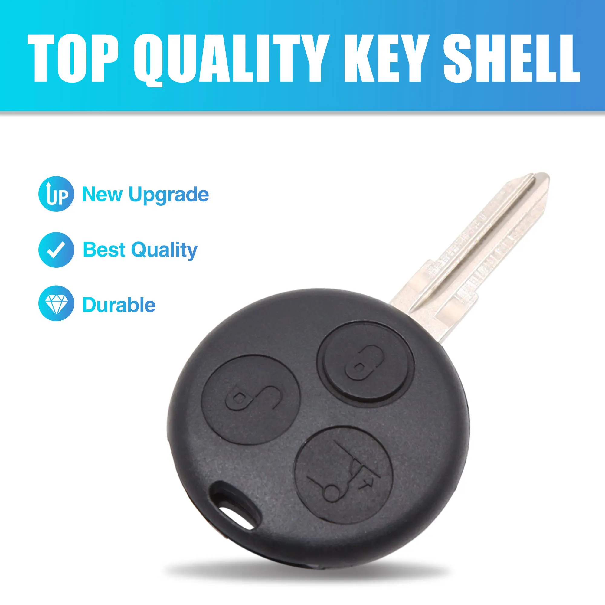 uxcell Car Remote Key Fob Case Shell 3 Key Buttons Cover Tools for Mercedes-Benz for Smart Fortwo Replacement Accessories