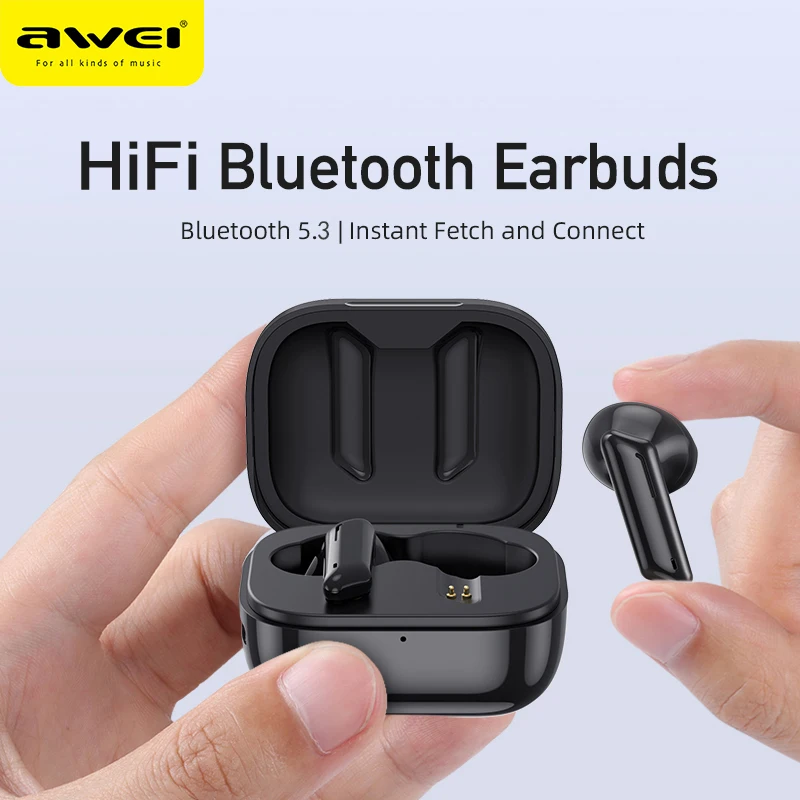 Awei T36 Wireless Bluetooth Earbuds Waterproof Earphones with Mic Touch Control TWS Headset Long Standby Time For All Phone