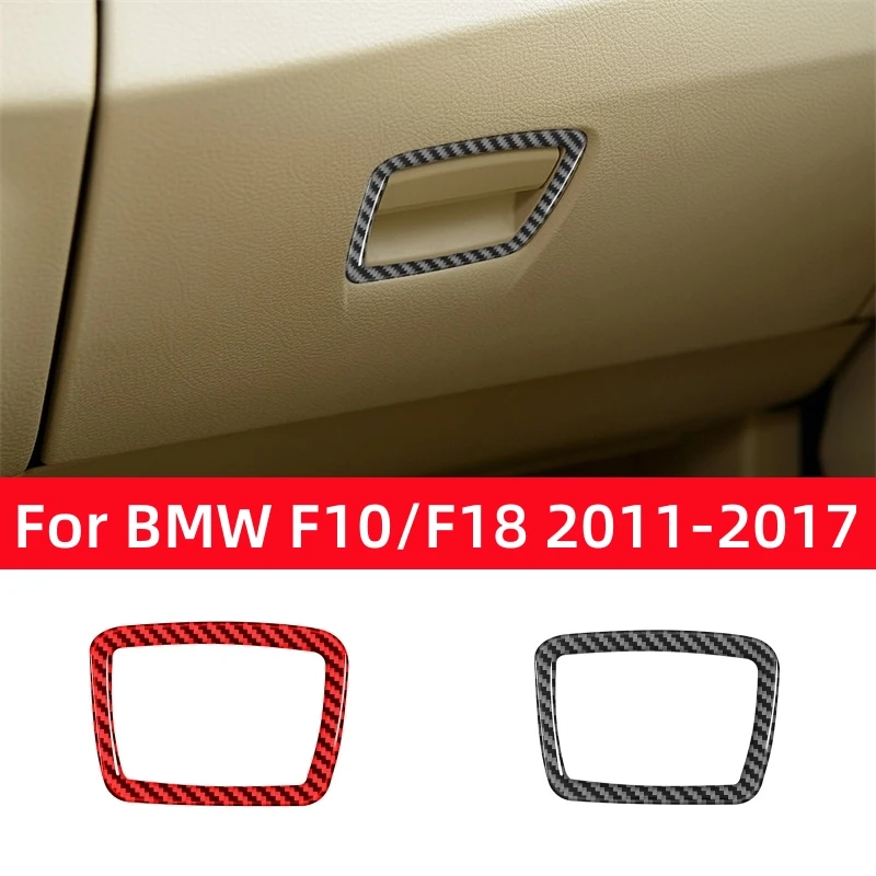 For BMW 5 Series F10 F18 2011-2017 Accessories Carbon Fiber Interior Car Co-pilot Storage Box Switch Trim Cover Frame Stickers