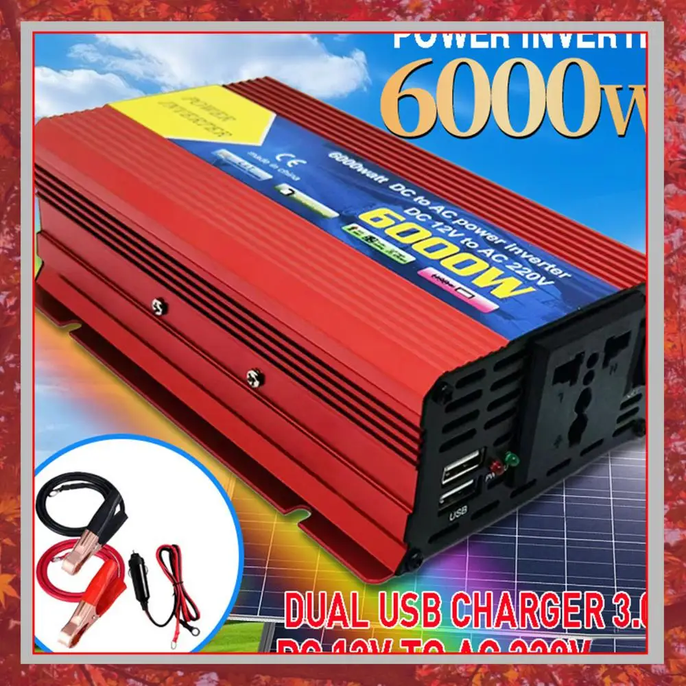 600 Watt Car Mounted Inverter with Cooling Fan 12V DC To 220V AC Car Charger Inverter for Car Truck Boat RV Solar System