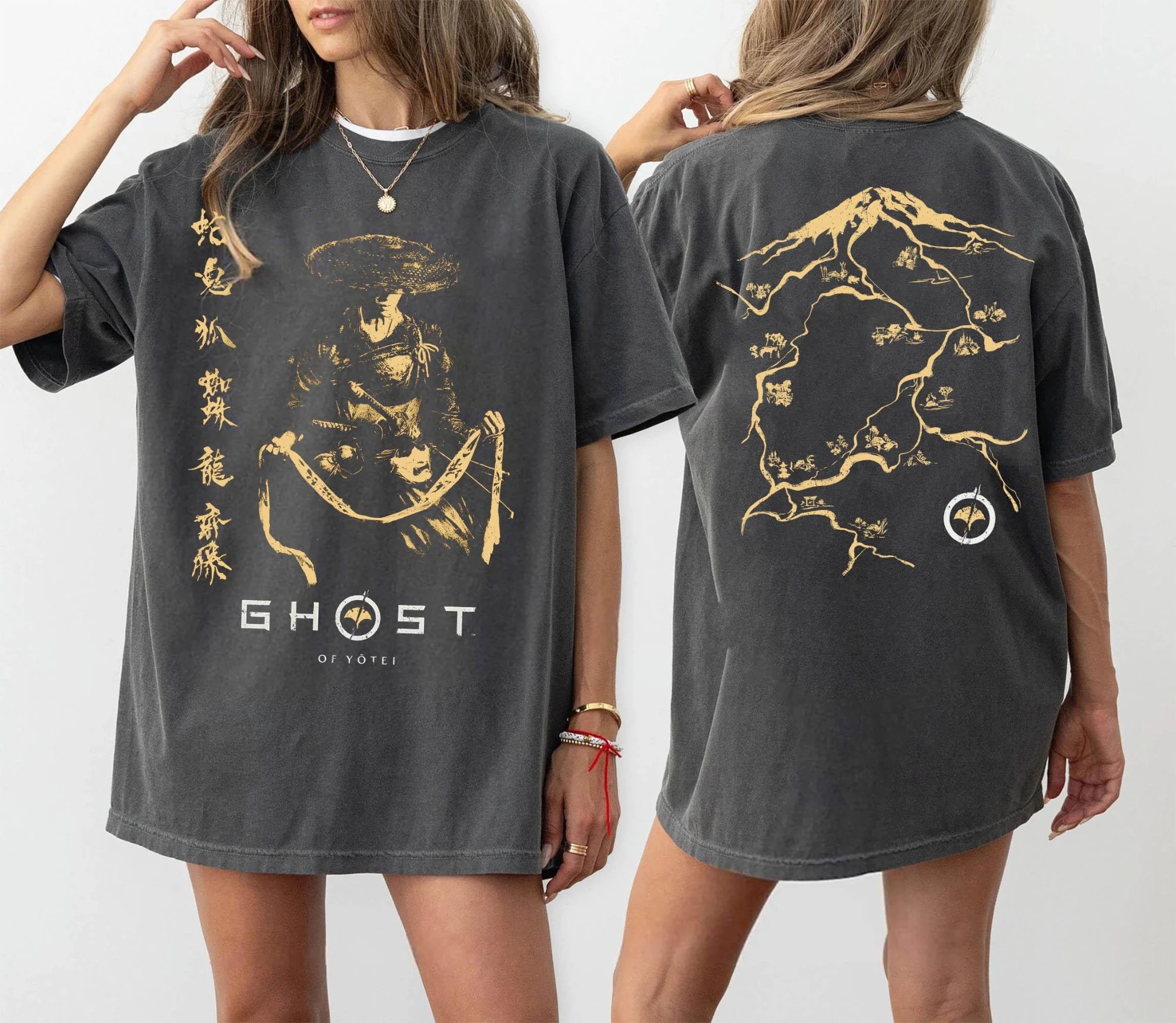 Ghost of Yotei Printed T-shirt for Women's Spring/Summer Fashion Trend Pure Cotton Top Neutral Short Sleeve T-shirt