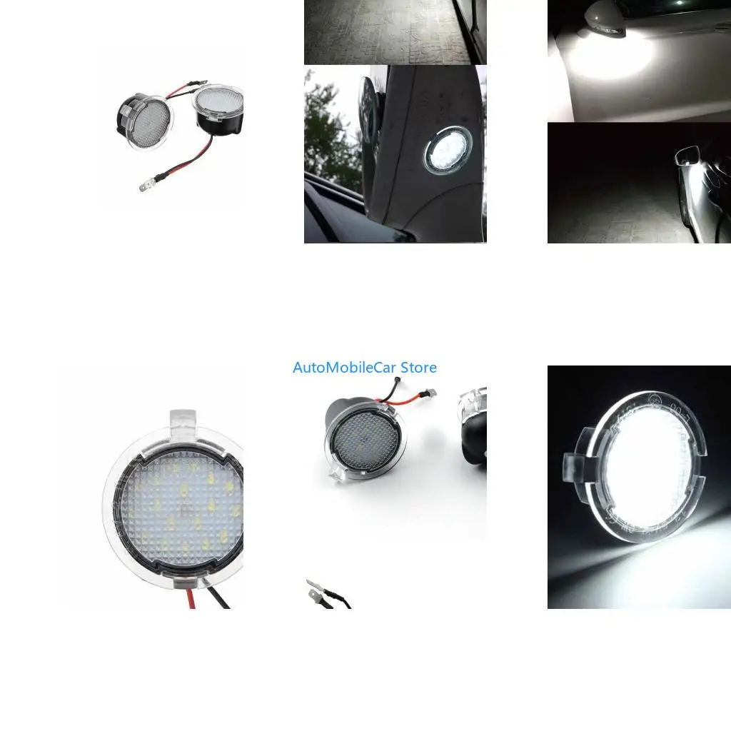 G8TE 2Pcs Car Under Side Mirror Light Puddle Lamp for Edge for Fusion Explo