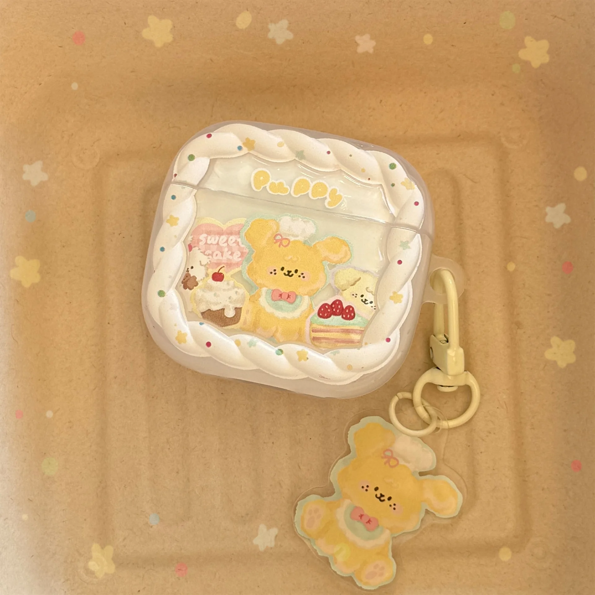 Dessert Dog with Pendant Suitable for Apple Airpods Pro 3 Protective Cover 1/2 Bluetooth Earphone Cover 3rd Generation Matte 4