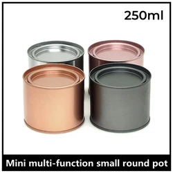 Round Multifunctional Storage Container, Metal Tea Box, Kitchen Jar, Candy Jar, Bracelet Jewelry Packaging Box, 250ml, 4Pcs, Set