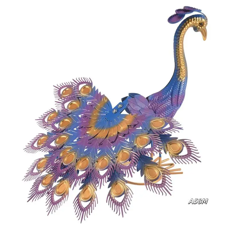 

2X Beautiful Peacock Yard Art Garden Statue - Realistic Metal Peacock Lawn Decoration Outdoor Sculpture