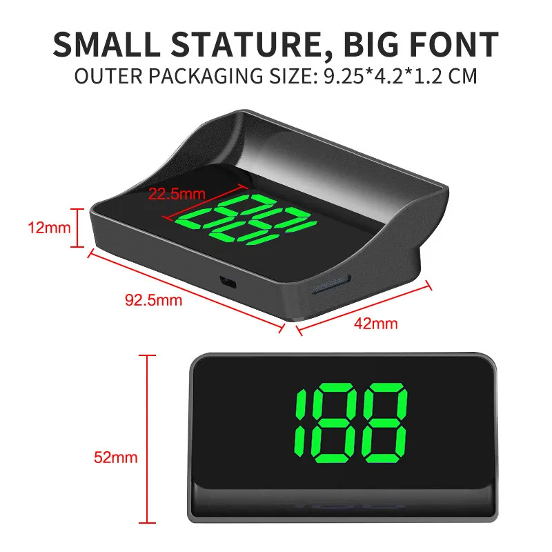 자동차 HUD 디지털 속도계 범용 헤드업 앞유리 프로젝터, GPS 빅 폰트, KM/H MPH 속도 계량기, 모든 차량에 플러그 앤 플레이