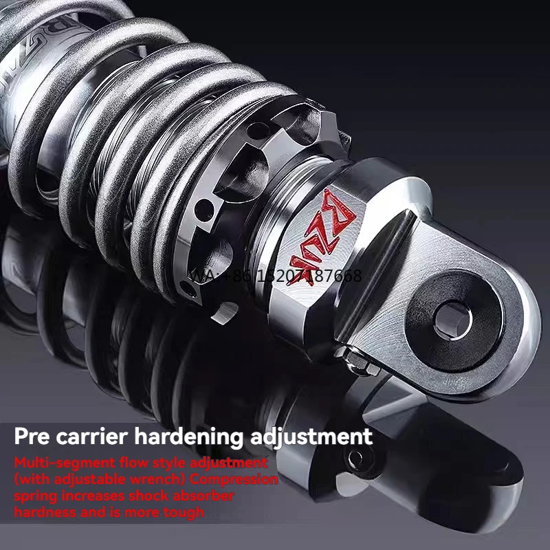 UF1 High Quality Dual Adjustable Rear Shock Absorber for Universal Motorcycles Total Length 340MM Hole Spacing 310MM New
