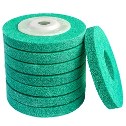 100mm Nylon Fiber Polishing Wheel Non Woven Abrasive Disc 4'' Grinding Polishing Wheel for Metals Ceramics Marble Wood Crafts