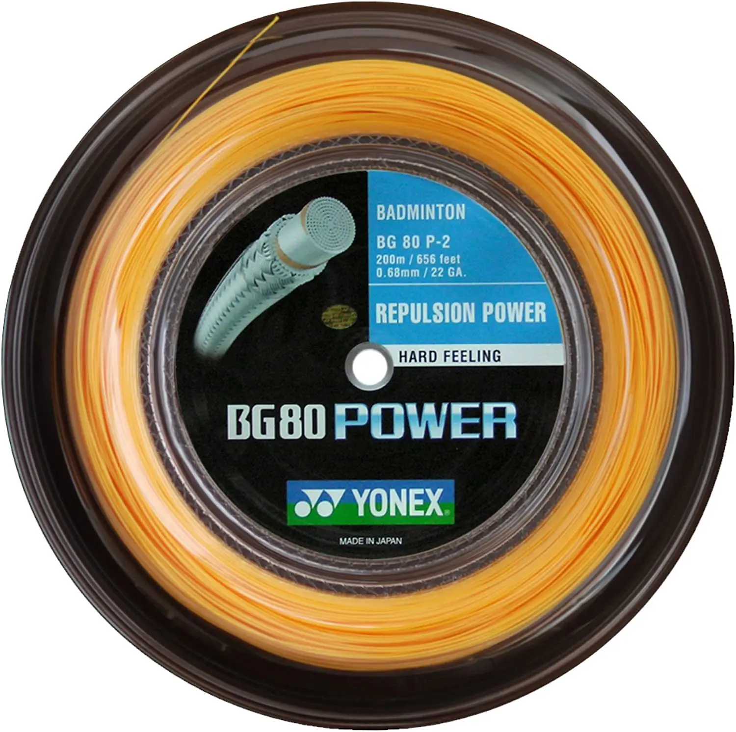 Струна для бадминтона Yonex BG80 Power 0,68 мм BG80P (200 м) Ремень для ракетки Тренировочная струна для бадминтона на выносливость