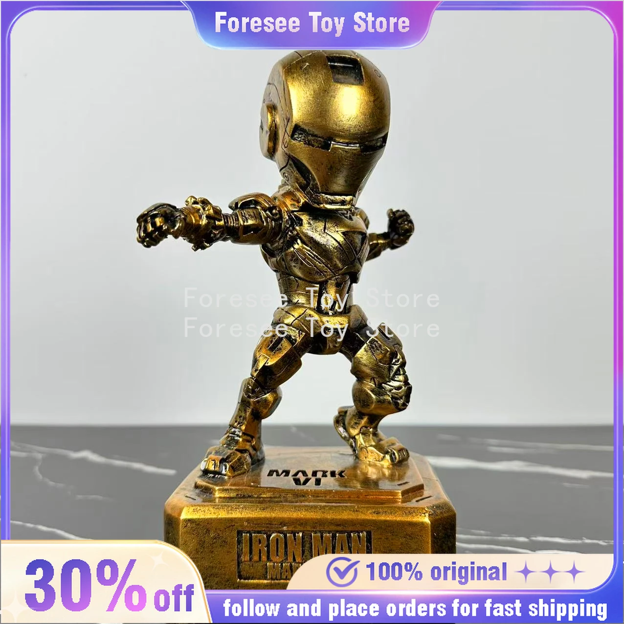 متوفر في المخزون 20 سم نسخة Q شخصية الرجل الحديدي مارفل أنيمي مجموعة نموذج سطح المكتب زخرفة الزينة أفضل هدية للأطفال #1