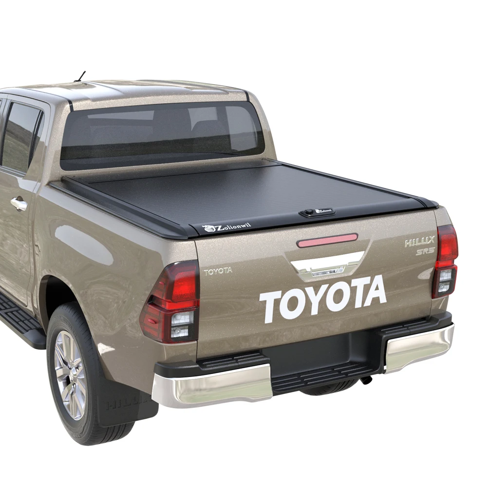 Chinese manufacture retractable pickup truck bed cover roller lid for Toyotas Hilux manual tonneau 