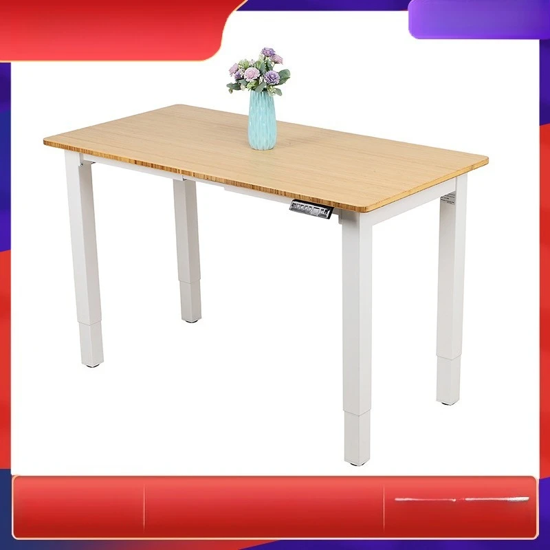 Elektryczny stół podnoszony, drewniana duża deska do salonu, biurko z czterema nogami, elektryczny stół podnoszony, stolik kawowy