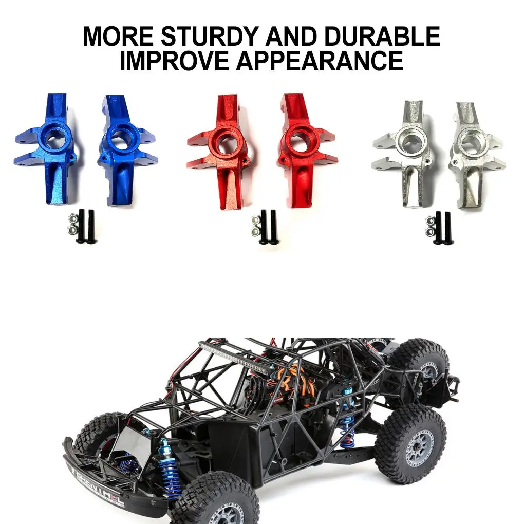 Rcgosfollow 2 pezzi in lega di alluminio durevole supporto del mozzo dello sterzo per 1/10 snodo del blocco dello sterzo LOSI Baja Rey 4WD RC Car